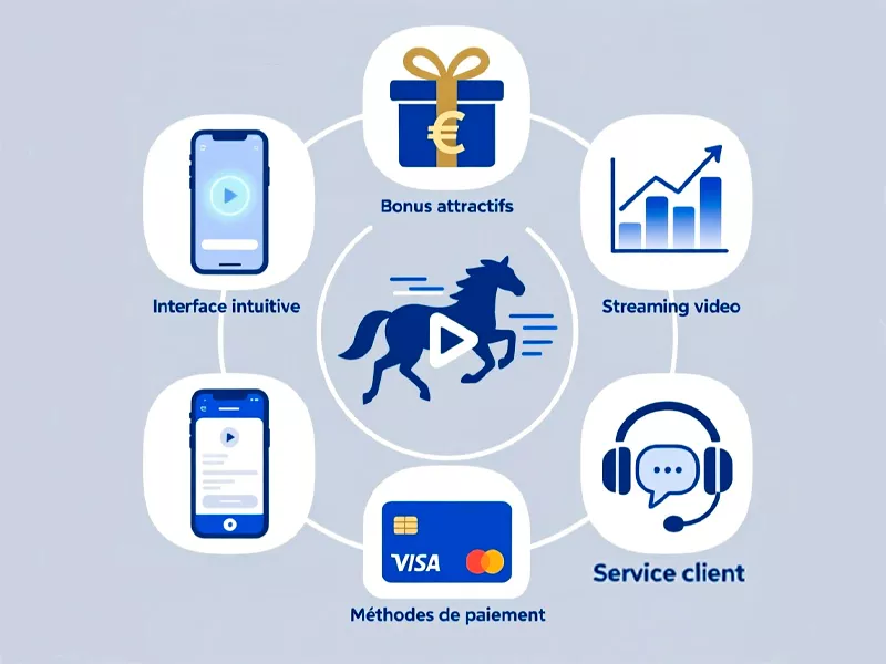 Infographie des 7 critères essentiels pour choisir son site de paris hippiques en France