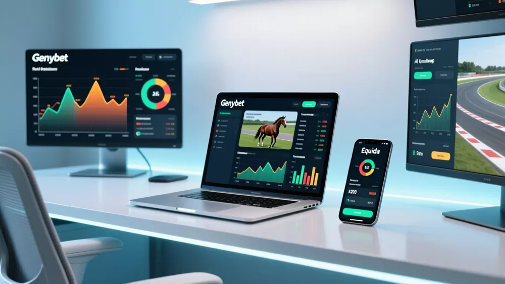 Plateformes numériques de pronostics hippiques Genybet et Equidia sur écrans