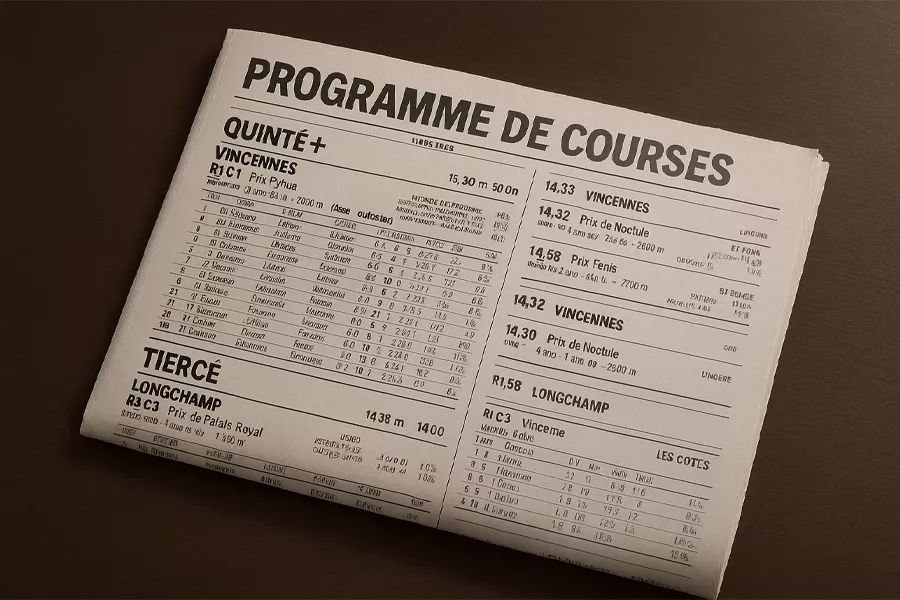 Programme détaillé de courses hippiques avec explications pour apprendre à lire et analyser les informations