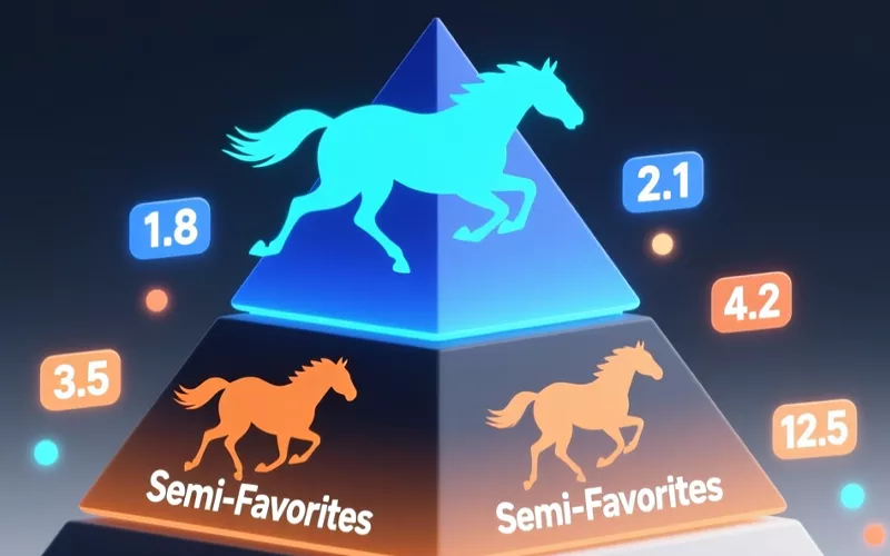 Stratégie équilibrée favoris-outsiders avec triangle de paris hippiques optimisé