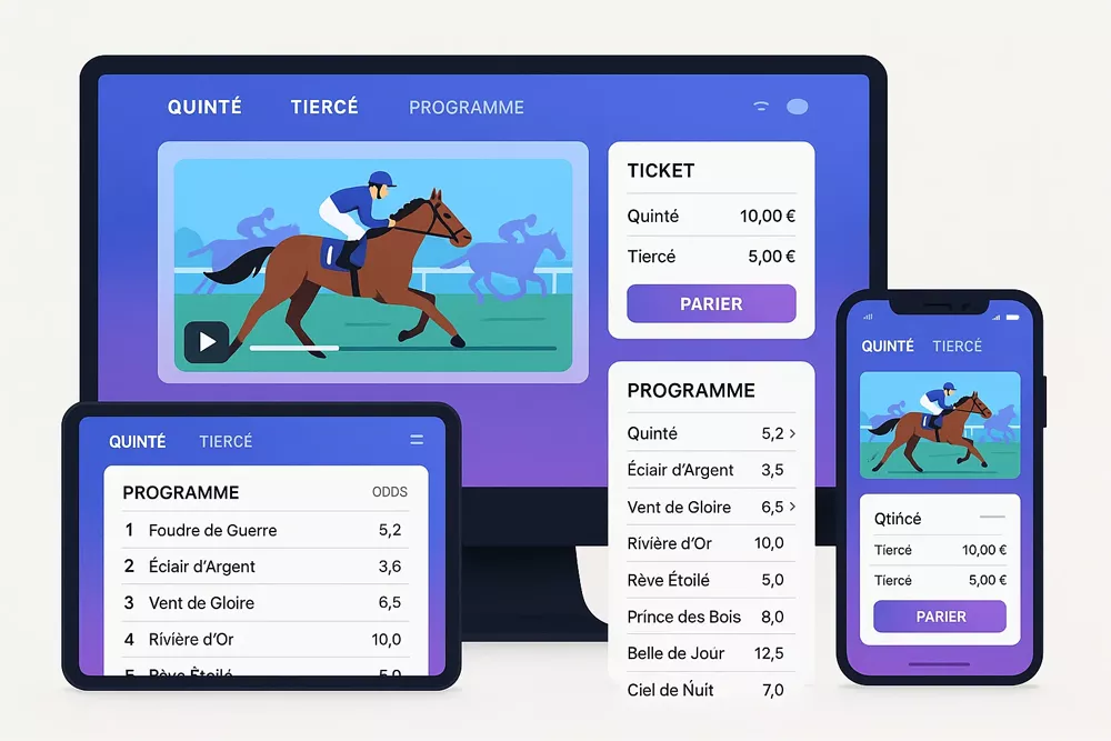 Interface moderne et intuitive de ZEturf sur application mobile et desktop